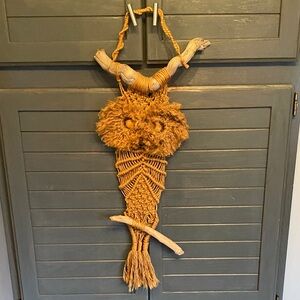 Handmade Boho Macrame Wall Hanging in Tan/golden Brown